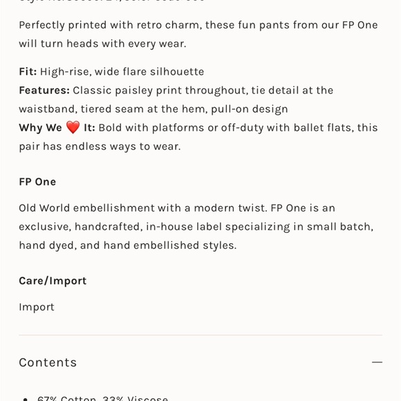 NWT Free People One Good Day WideFloral Wide-Leg Pants in Green and Pink - Picture 6 of 6